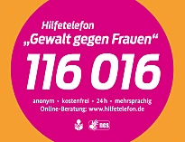 Logo und Telefonnummer des Bundeshilfetelefons