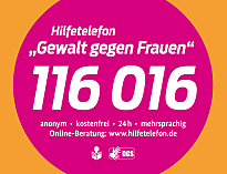 Logo und Telefonnummer des Bundeshilfetelefons